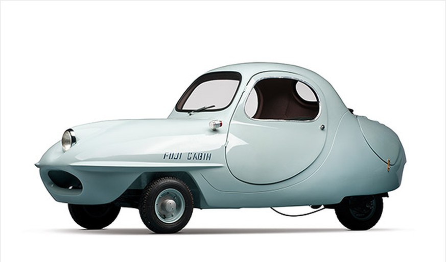1955 Fuji Cabin Microcar Japan 
http://www.automobilemag.com/features/news/top-ten-wackiest-microcars-up-for-auction-in-february-200165/photo_06.html