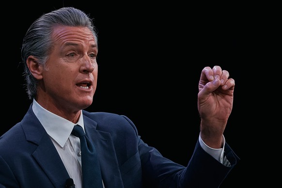 Governor of California Gavin Newsom speaks during the Clinton Global Initiative on Wednesday, Sept. 24, 2025, in New York. (AP Photo/Andres Kudacki)
Bill Clinton
