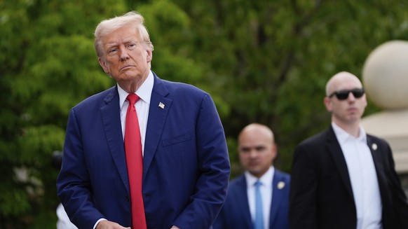 FILE - Republican presidential nominee former President Donald Trump walks after a news conference at Trump National Golf Club, Aug. 15, 2024, in Bedminster, N.J. (AP Photo/Julia Nikhinson, File)
Elec ...