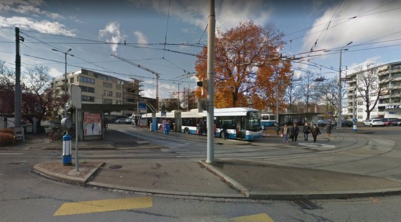 Haltestelle Farbhof in Zürich.