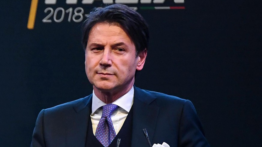 epa06754471 (FILE) - 5-Star Movement candidate for the Public Administration Minister Giuseppe Conte in case of victory in the general elections during an election event in Rome, Italy, 01 March 2018  ...