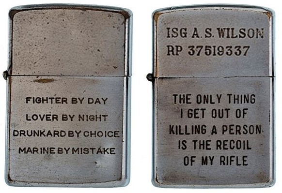 Vietnam War Zippo Lighters
https://twistedsifter.com/2013/02/soldiers-engraved-zippo-lighters-from-vietnam-war/