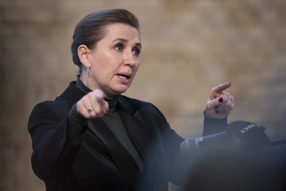epa11938300 Danish Prime Minister Mette Frederiksen participates in a debate event on security policy at Aarhus University in Aarhus, Denmark, 03 March 2025. EPA/BO AMSTRUP DENMARK OUT