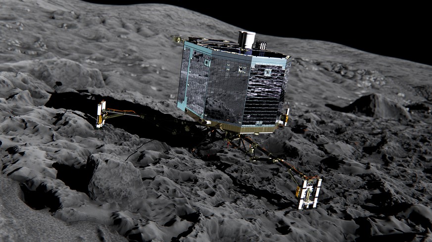 Landeroboter Philae auf dem Kometen Tschuri (Künstlerbild).