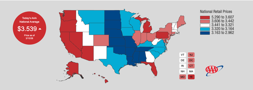 Benzinpreise USA 10.3.26