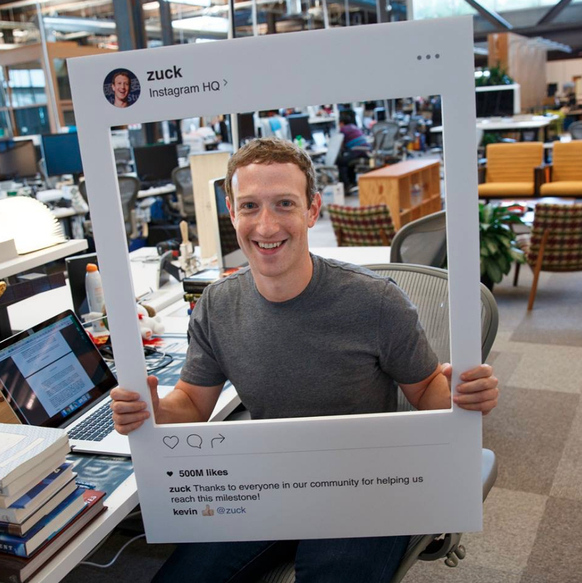 So gratulierte Mark Zuckerberg seinen Kollegen von Instagram zu 500 Millionen monatlichen Nutzern.