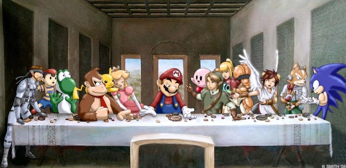 Das letzte Abendmahl, neu interpretiert bei Super Mario und Freunden
