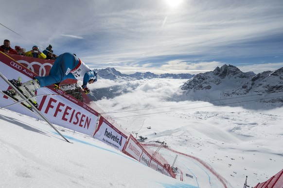 JANSRUD Kjetil of Norway at the free fall start during the mens downhill training at the 2017 FIS Alpine Skiing World Championships in St. Moritz, Switzerland, Thursday, February 9, 2017. (KEYSTONE/PO ...