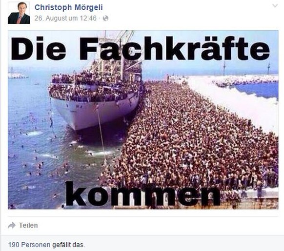 Dieses Bild bescherte Mörgeli die kurzzeitige Verbannung von Facebook.