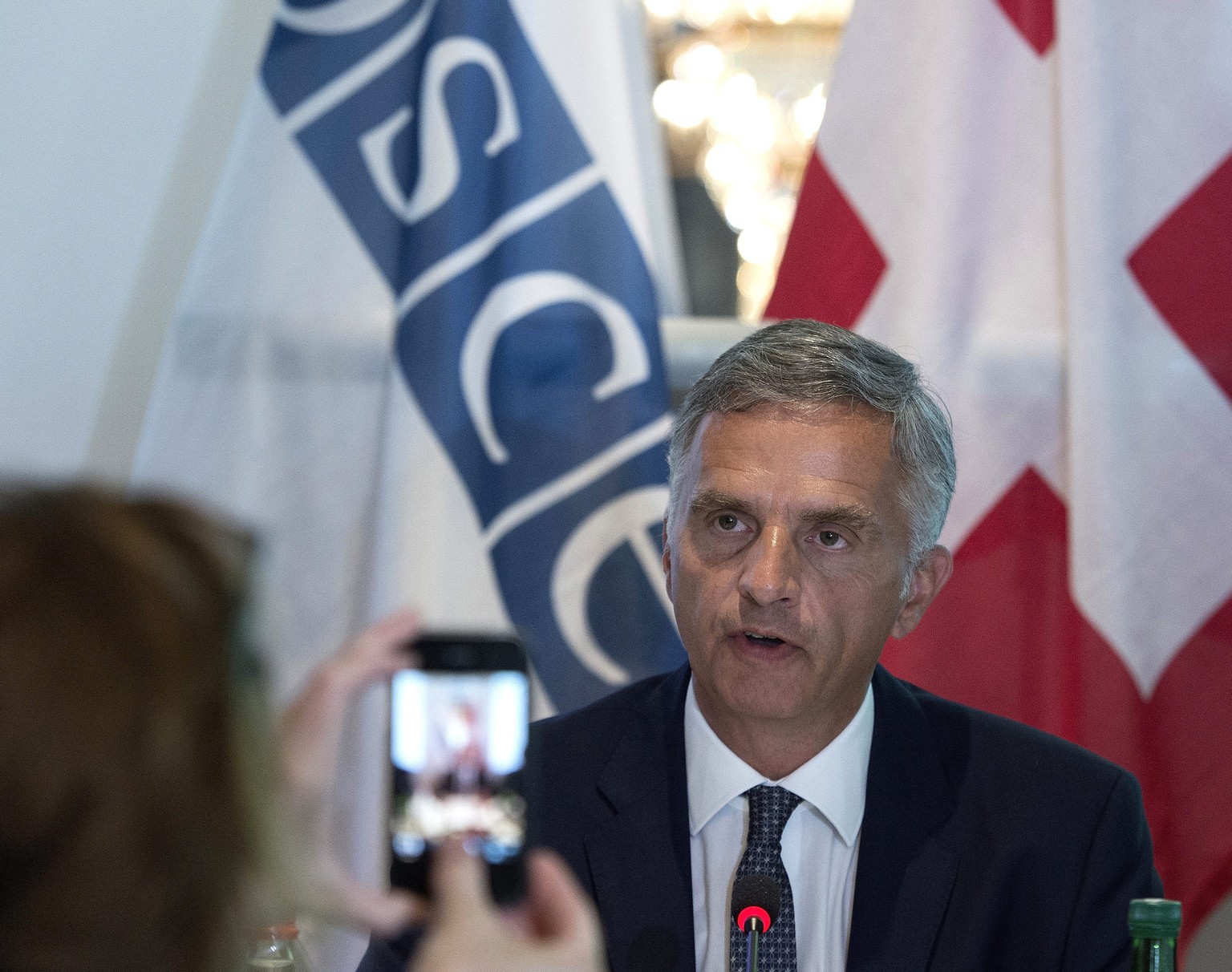 Bundespräsident Didier Burkhalter während der OSZE-Konferenz gestern in Bern.