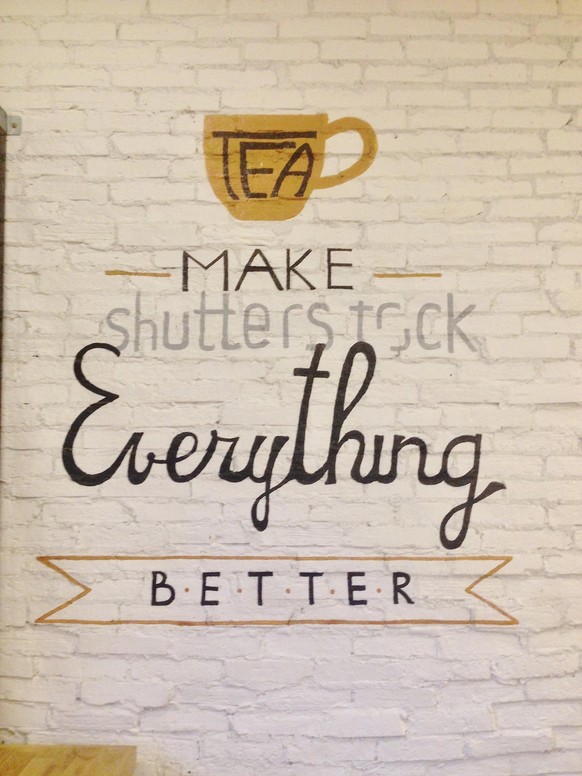 Faildienstag: Wand in Cafe ist mit Shutterstock angeschrieben