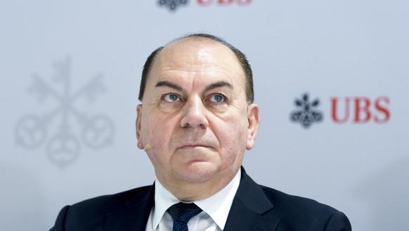 epa07306953 UBS bank chairman Axel Weber speaks during a media event on the UBS White Paper on the sidelines of the 49th Annual Meeting of the World Economic Forum (WEF) in Davos, Switzerland, 21 Janu ...