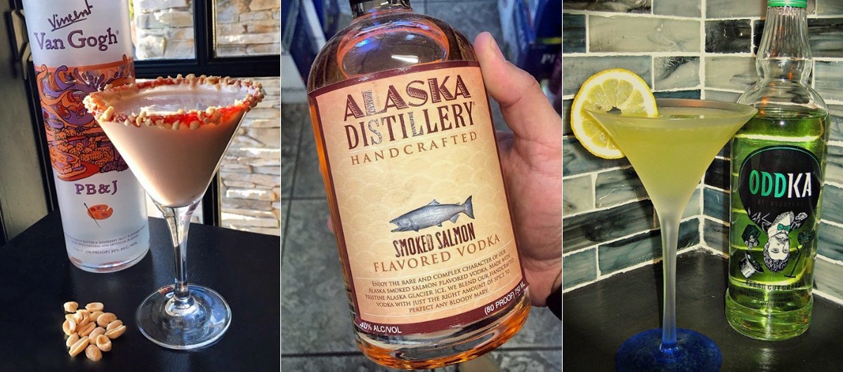 weird wodka geschmäcker pb &amp; j rauchlachs frisch geschnittenes gras trinken drinks alkohol vodka