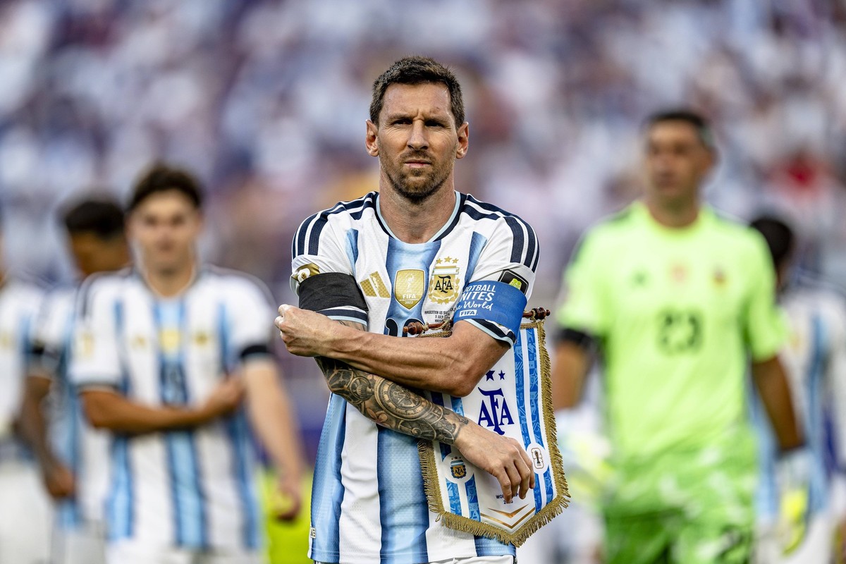 KANSAS CITY - Lionel Messi of Argentina during the 2026 World Cup match between Argentina and Switzerland at Arrowhead Stadium on July 11, 2026, in Kansas City, United States. Photo by Stefan Koops /  ...