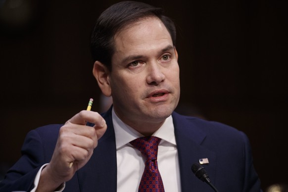 epa06603695 US Republican Senator from Florida Marco Rubio testifies during the Senate Judiciary Committee hearing on &#039;See Something, Say Something: Oversight of the Parkland Shooting and Legisla ...