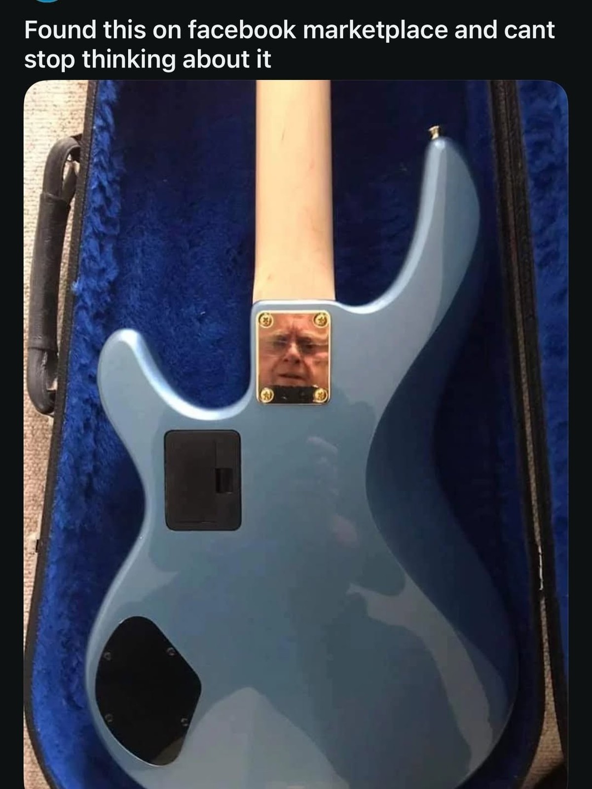 Lustiges Inserat mit Spiegel in Gitarre