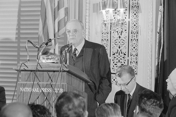 CIA director Allen Dulles addresses the media in January 1958. https://www.loc.gov/resource/ppmsca.77927/