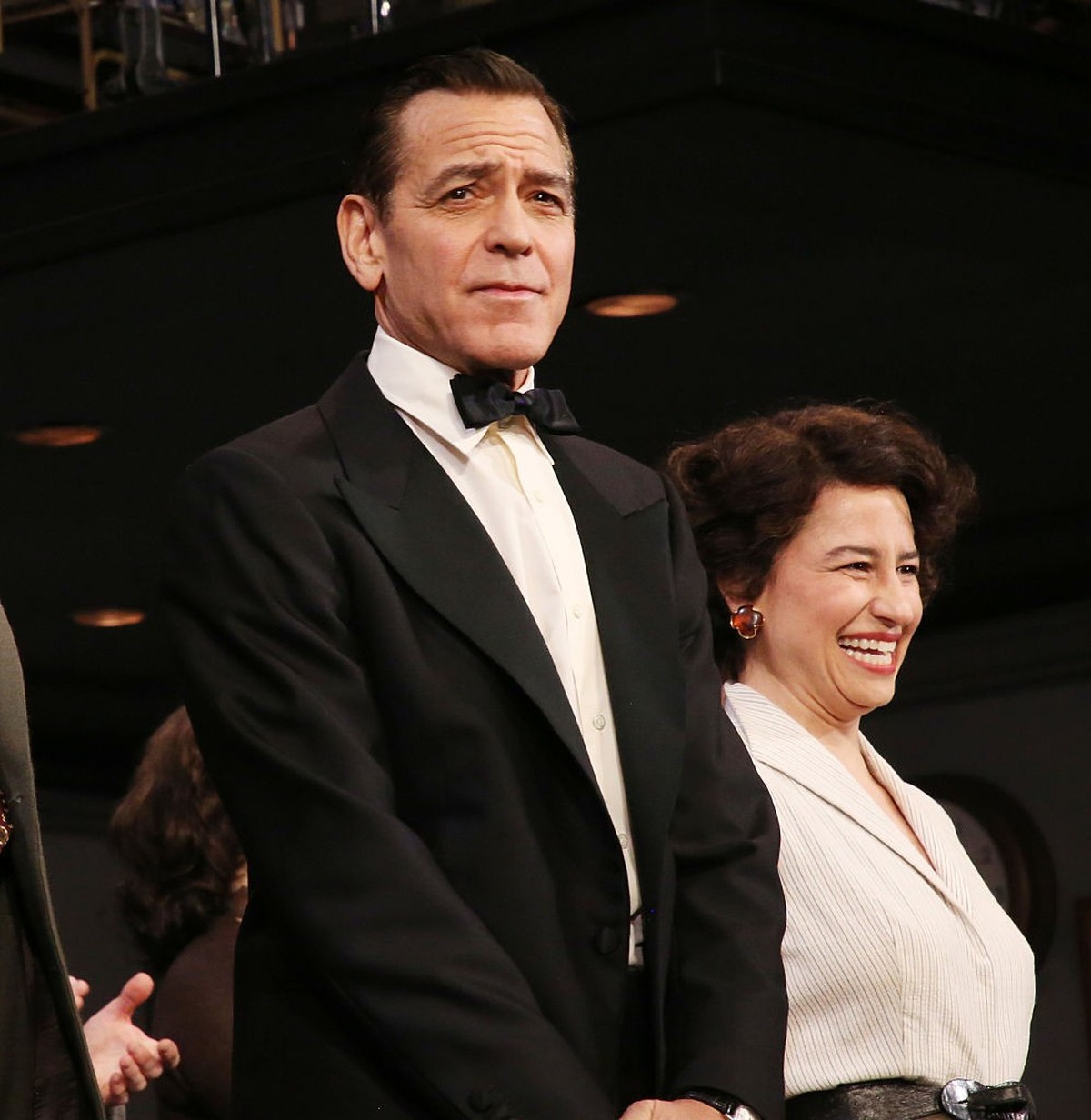 NEW YORK, NEW YORK - APRIL 3: George Clooney and Ilana Glazer during the opening night curtain call of "Good Night and Good Luck" on Broadway at The Winter Garden Theatre on April 03, 2025 i ...