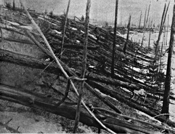 Photograph from the Tunguska event was a large explosion that occurred near the Stony Tunguska River, in what is now Krasnoyarsk Krai, Russia. Dated 1908. (Photo by: Universal History Archive/Universa ...