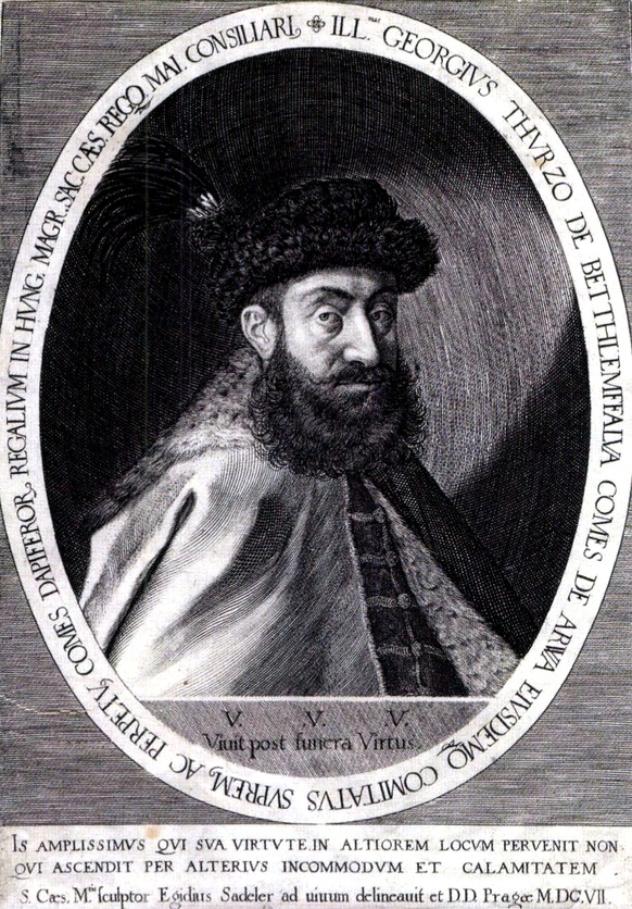 Der Palatin (Vizekönig Ungarns) Georg Thurzó, der den Prozess gegen Báthorys Gehilfinnen leitete.