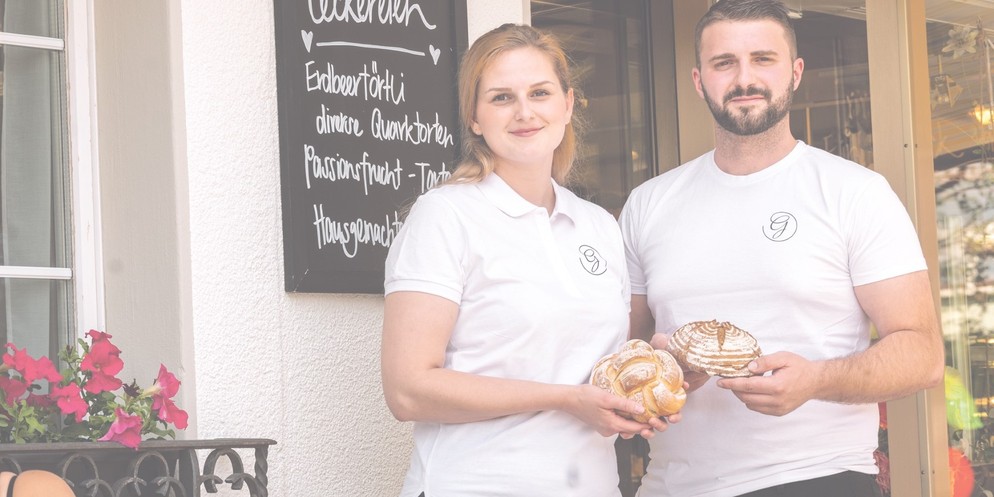 Spüren den Andrang in Riggisberg: Narcisa Toniutti und Marco Santovito von der Feinbäckerei Glücklicher.