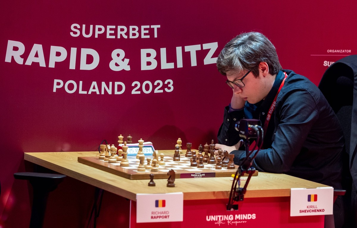 Grand Chess Tour 2023 Kirill Shevchenko ROM during Superbet Rapid &amp; Blitz Poland, Grand Chess Tour 2023, in Warsaw, Poland on May 21, 2023. Warsaw Poland PUBLICATIONxNOTxINxFRA Copyright: xFotoxOl ...
