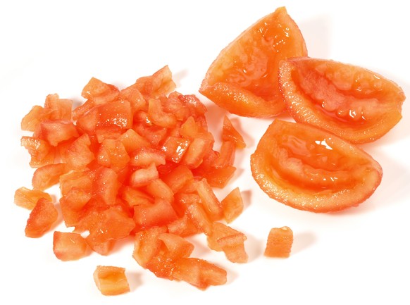 Geschält, entkernt und gewürfelt: Das sind Tomaten-Concassé.