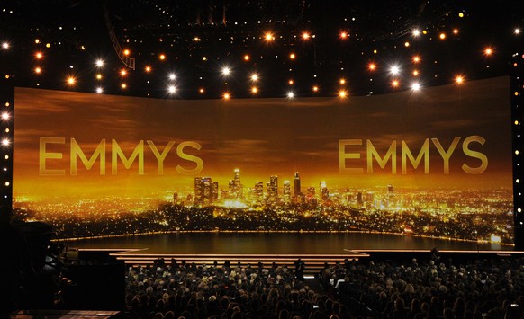 FILE - This Sept. 22, 2019 file photo shows a view of the stage at the 71st Primetime Emmy Awards in Los Angeles. The strike-delayed 75th Emmy Awards have a new home ? one that places them directly in ...