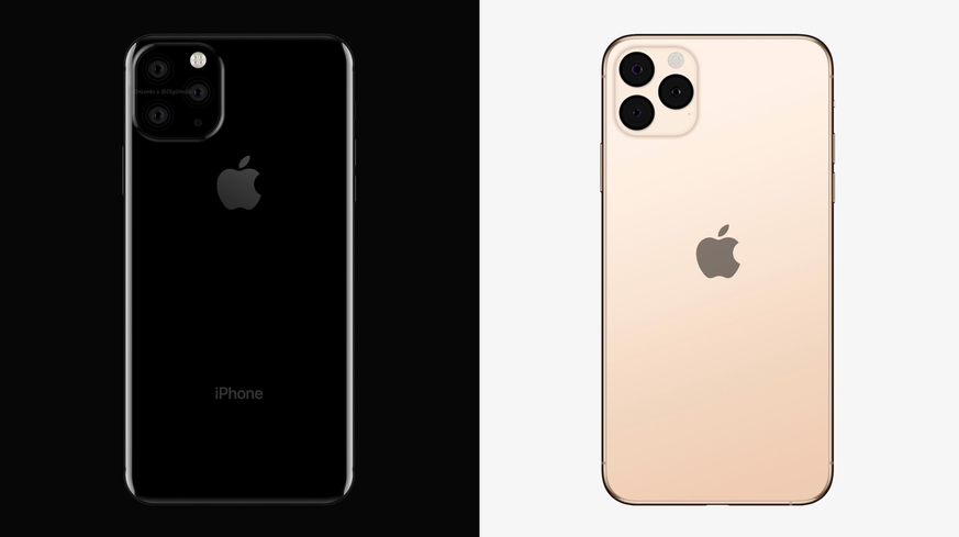 Zwei mögliche Designs: Man beachte die Positionierung des Apple-Logos.