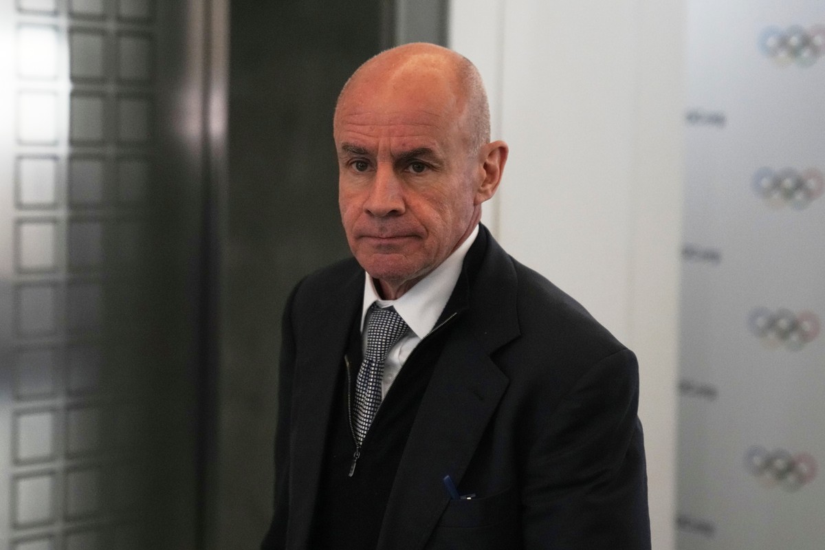 FILE - Candidate to the presidency of the International Olympic Committee Johan Eliasch arrives at the mixed zone during a break of the 144th session, which will elect the new IOC President, in Costa  ...