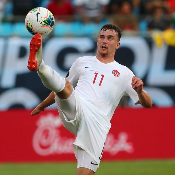 CHARLOTTE, NC - JUNE 23: Canada midfielder Liam Millar (11) with the ball during the 2nd half of the CONCACAF Gold Cup game with Canada versus Cuba on June 23rd, 2019, at Bank of America Stadium in Ch ...