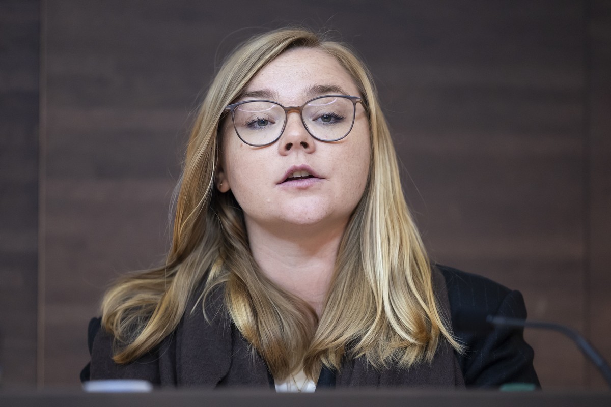 La conseillere d'Etat vaudoise Valerie Dittli parle lors de la conference de presse de presentation du projet de budget 2026 de l'Etat de Vaud ce mercredi, 24 septembre 2025 a Lausanne. (KEY ...