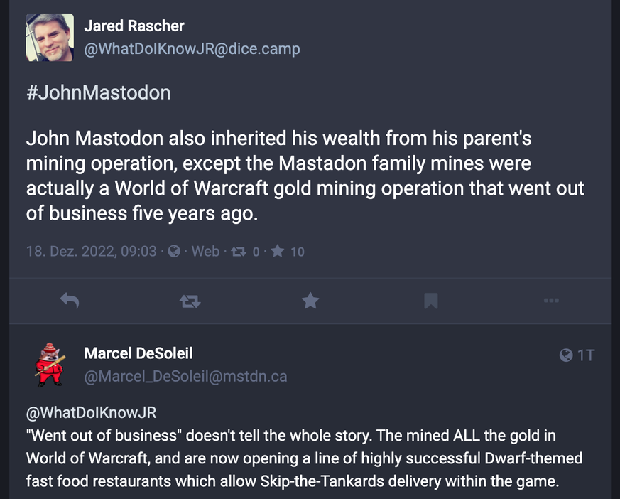 «John Mastodon hat seinen Reichtum ebenfalls vom Bergbaubetrieb seiner Eltern geerbt. Allerdings waren die Minen der Familie Mastadon eigentlich ein ‹World of Warcraft›-Goldbergbaubetrieb, der vor fün ...