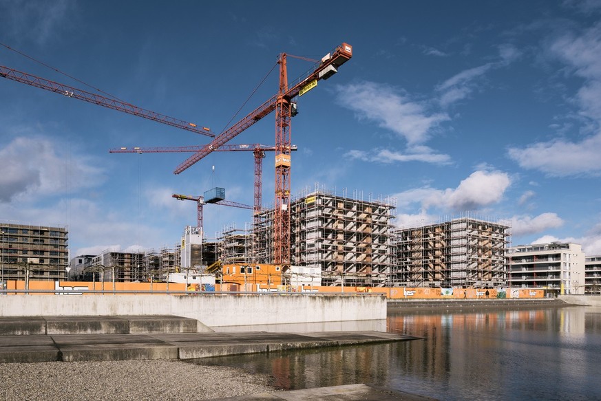 The construction site &quot;Glattpark&quot; in Opfikon, a town in the district of Buelach, Canton of Zurich, Switzerland, pictured on January 19, 2018. (KEYSTONE/Christian Beutler)