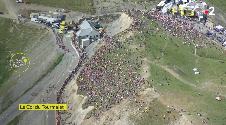 Der Zielbereich auf dem legendären Col du Tourmalet.