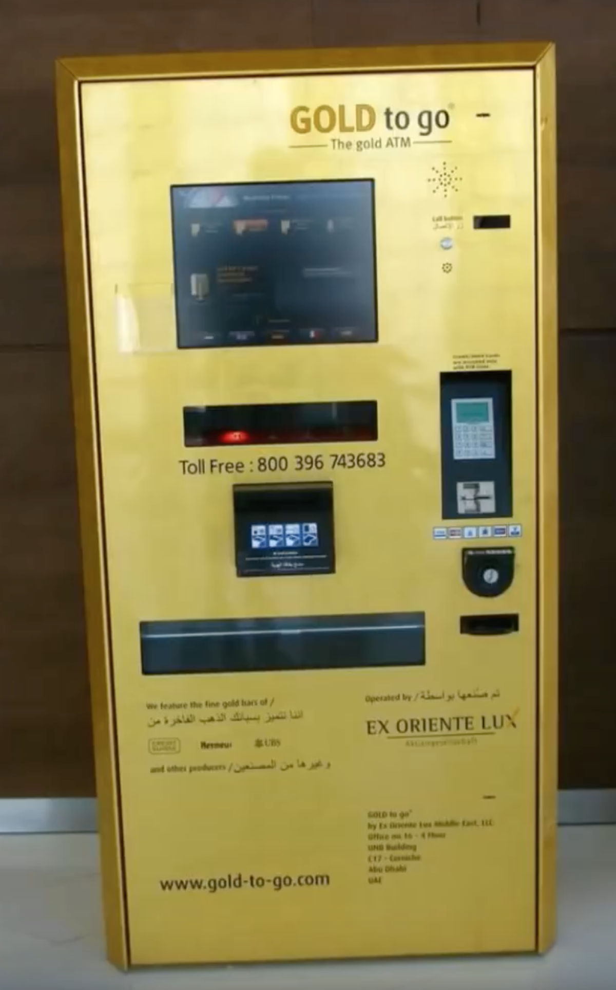 Distributeur d'or Dubaï