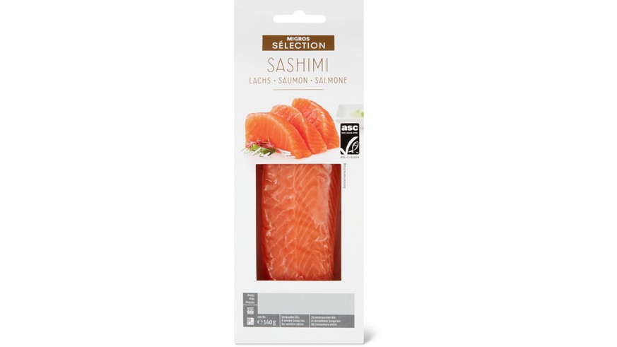 Die Migros ruft diese Sashimi Lachsfilets wegen eines Bedruckungsfehlers zurück.