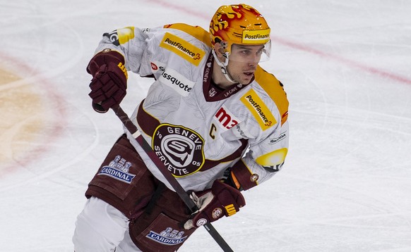 Der PostFinance Topscorer Henrik Toemmernes vom Genf beim Eishockey-Qualifikationsspiel der National League zwischen dem EV Zug und dem HC Geneve Servette vom Donnerstag, 23. Dezember 2021 in Zug. (Po ...