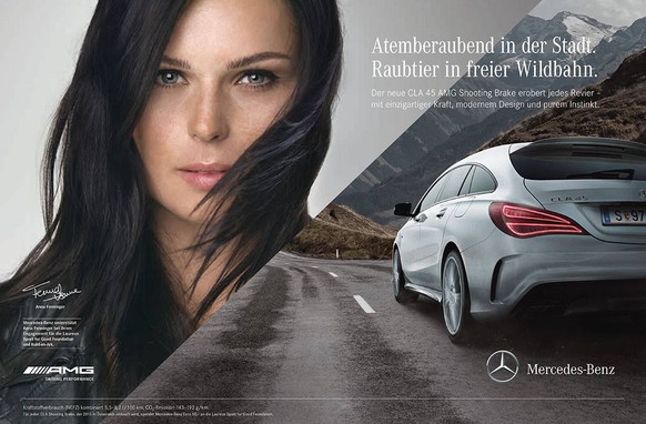 Die Mercedes-Werbung als Stein des Anstosses.