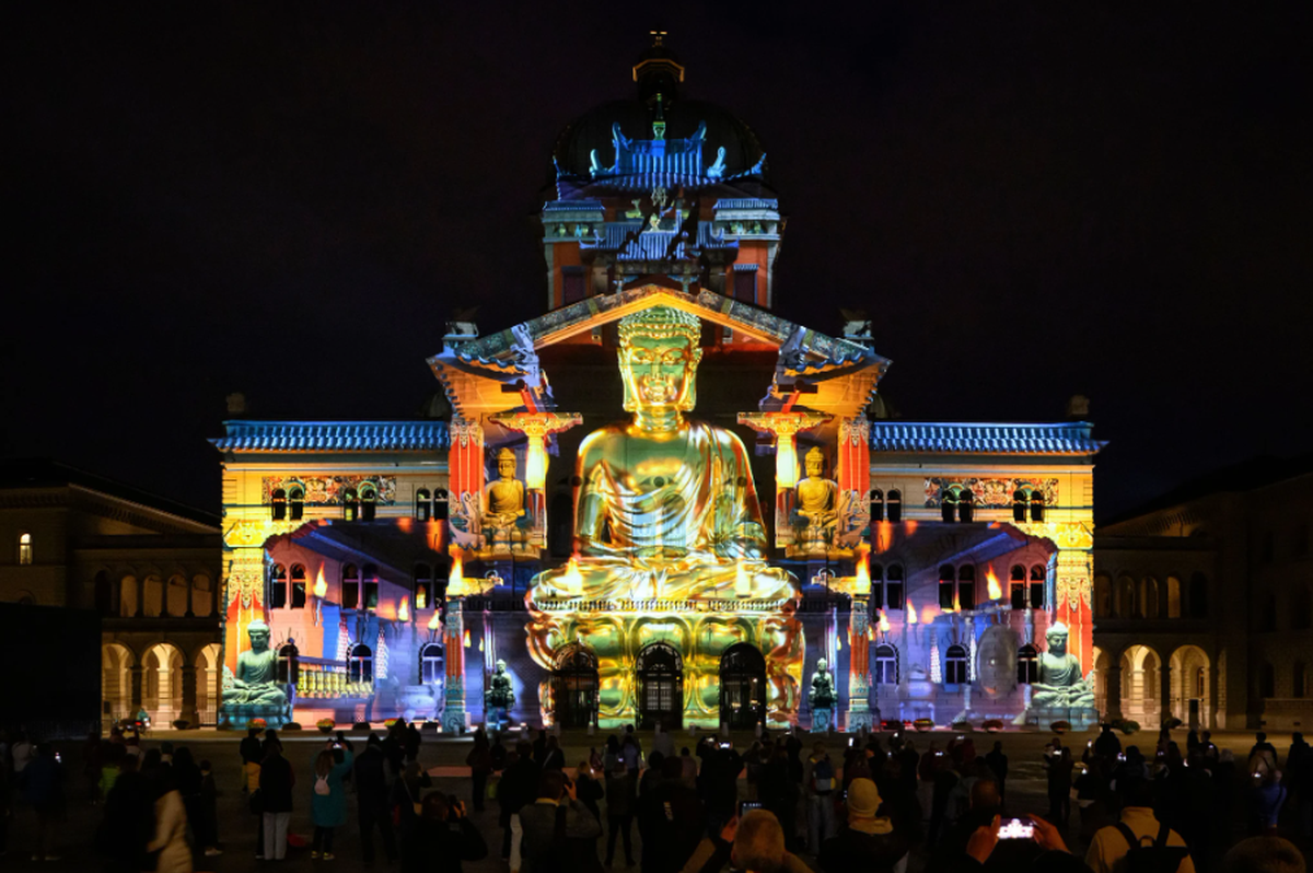 Thailand statt Tibet: An dieser Stelle der Lichtshow wollten die Organisatoren ursprünglich die Destination Tibet zeigen.