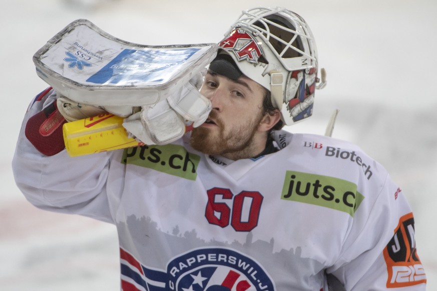 Rapperswils Goalie Melvin Nyffeler waehrend dem Meisterschaftsspiel der National League zwischen den SCL Tigers und den SC Rapperswil-Jona Lakers, am Freitag, 23. November 2018, in der Ilfishalle in L ...