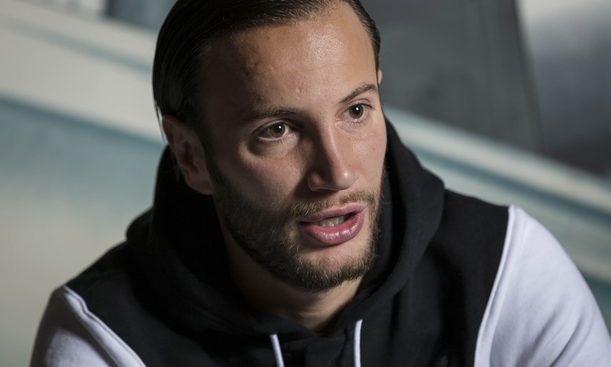 02.10.2014; Basel; Fussball Super League - FC Basel;
Shkelzen Gashi (Basel) waehrend eines Interview (Raphael Huenerfauth/freshfocus)