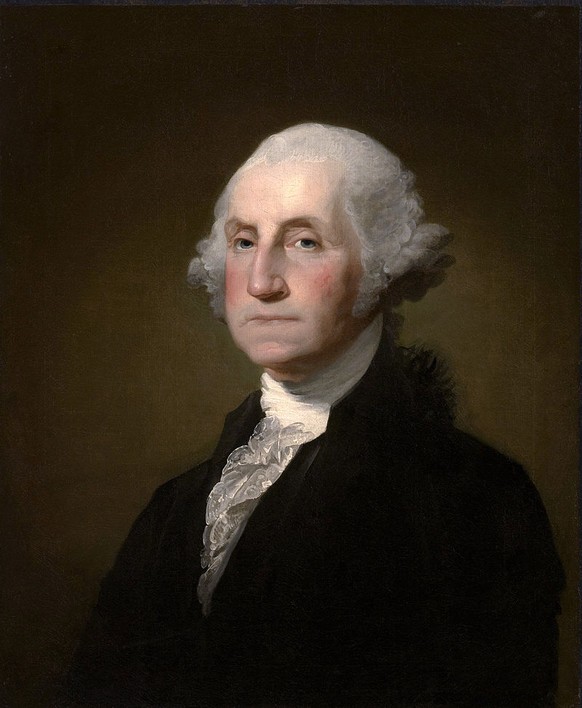 1. George Washington, 1789 - 1797, Parteilos. (bild: wikipedia/gilbert stuart)