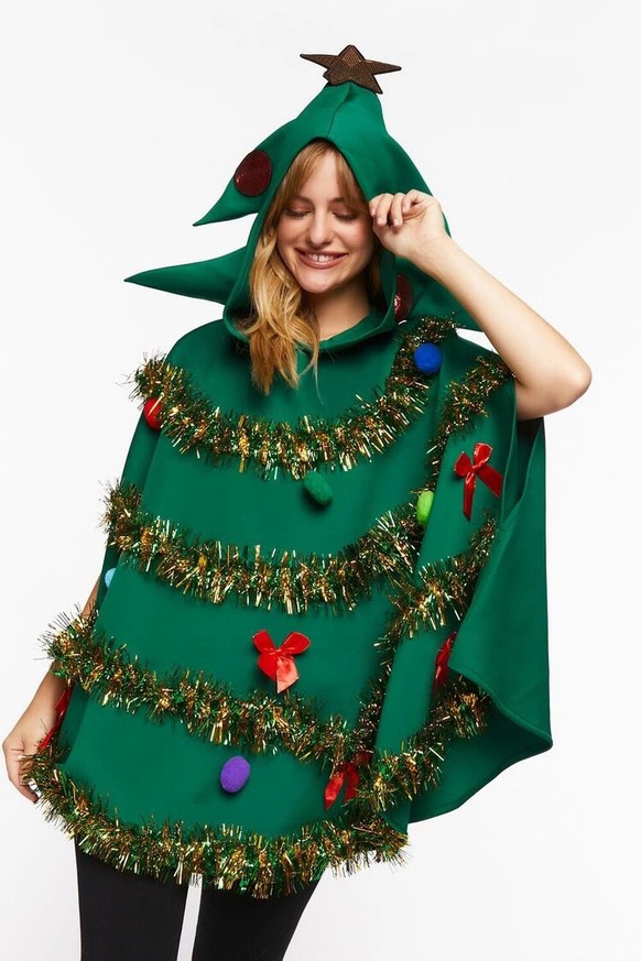 Christmas tree poncho ugly Christmas sweaters https://www.forever21.com/us/20004501810101.html