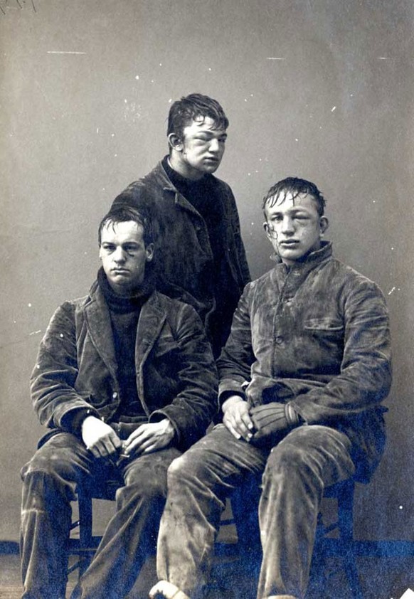 xPrinceton University students after a snowball fight in 1893. Before the turn of the century, the snowball fight was a common tradition at the school — and many students packed their snowballs with r ...
