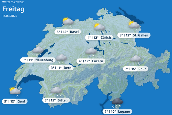 Prognose Freitag Wetter Schweiz