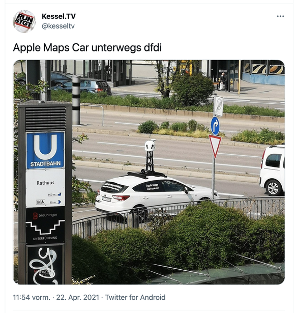 Dieses Apple-Maps-Auto wurde im April in Deutschland fotografiert.