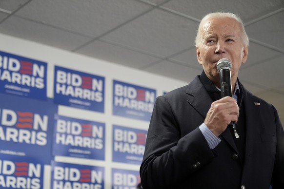 President Joe Biden speaks at the Biden campaign headquarters in Wilmington, Del., Saturday, Feb. 3, 2024. (AP Photo/Alex Brandon)
Joe Biden