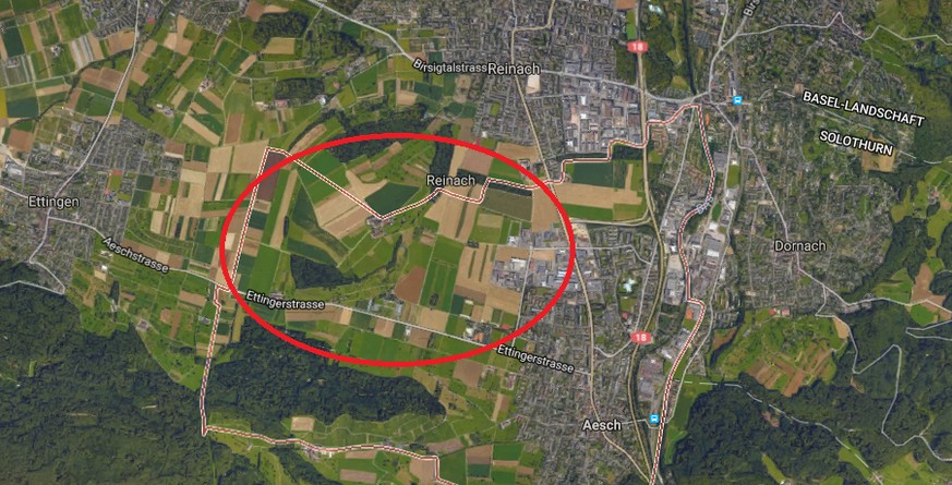 Das Gebiet in Aesch (BL): Da sollte das ESAF 2022 eigentlich stattfinden,