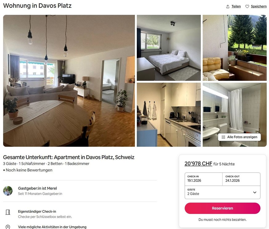 Du willst ans WEF? So viel kostet eine Wohnung 2026 in Davos.